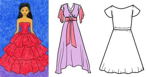 Cute and Beautiful Dresses Easy drawing for children  .